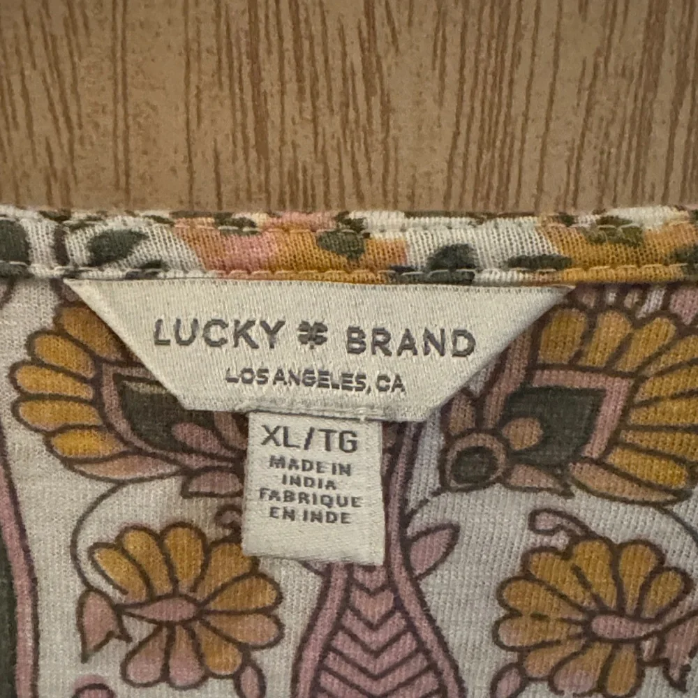 Lucky Brand Multicolor Floral Tie-Front Blouse Size XL - Picture 2 of 3